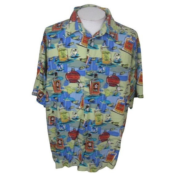 Big Dogs vintage Men Hawaiian camp shirt p2p 26 XL aloha luau tropical alcohol - Picture 1 of 8